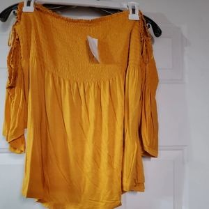 Yellow peasant top